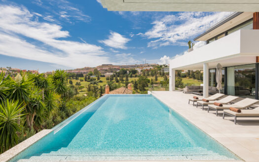 Modern design villa with sea and golf views