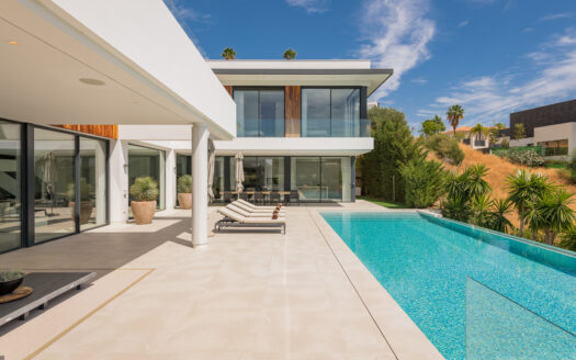 Modern design villa with sea and golf views
